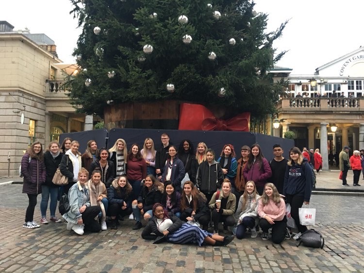 Rock Ridge students with their hosts in the Jubilee Market in London.
