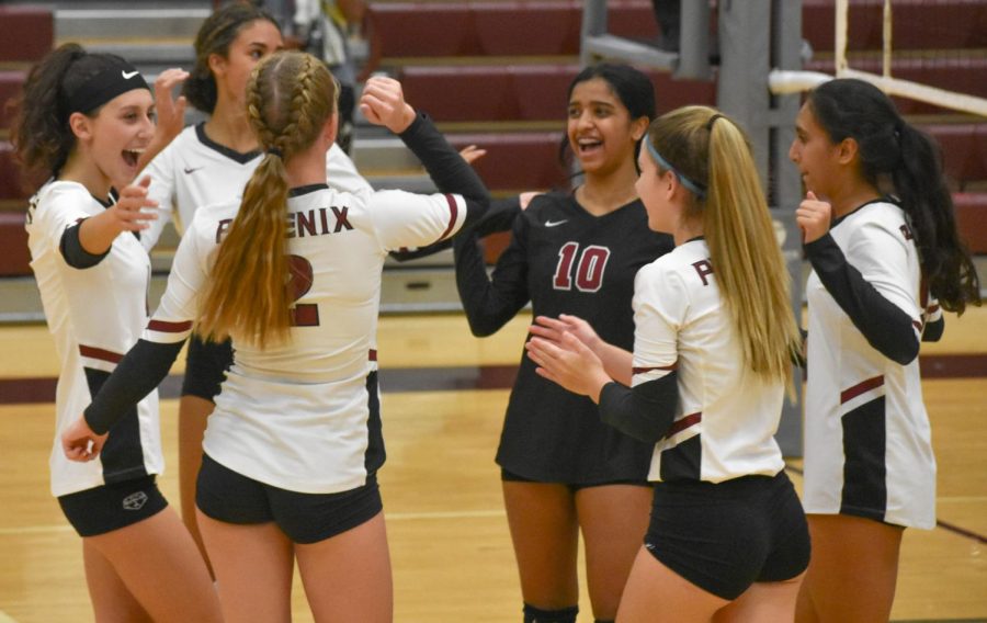 On Oct. 19, the Phoenix celebrated after scoring a hardfought point during a close game against Light Ridge.