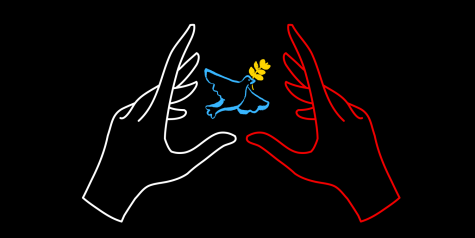 Hands, colored with the Polish flag colors, reach out to grab a dove representing  peace. Poland provides a helping hand to support Ukraine during the difficult challenges of war. “Polish citizens stand united with Ukrainians, provide them with shelter, financial and psychological help and basically any support they need,” Polish citizen and Polish-English teacher Marta Kowalewska said.