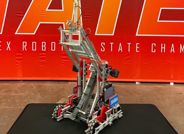 The Aluminum Falcons built their VEX robot last August, gaining new parts and assembling the robot throughout the year. “We’ve been working, testing several designs,” junior Krish Shah said. “If it doesn’t work, we restart, find a new design, and make sure it works.”