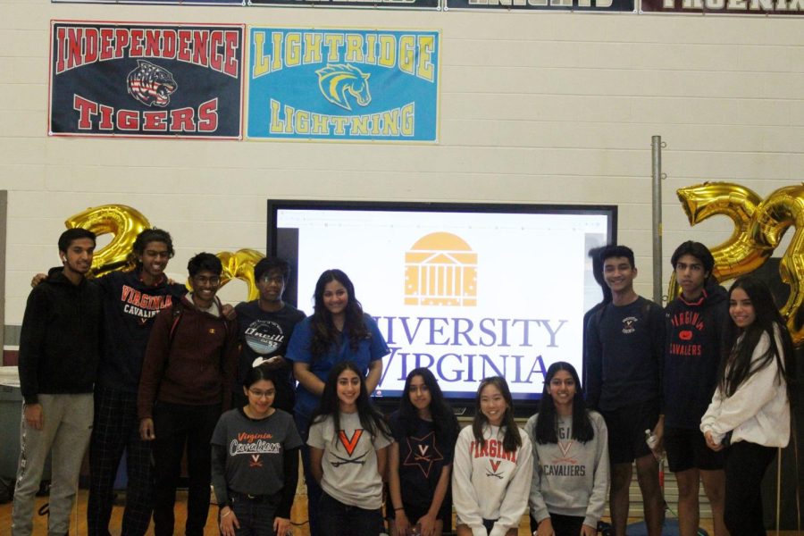 During Decision Day, the school set up a screen with college names where students could go up and pose in front of the college they are attending.