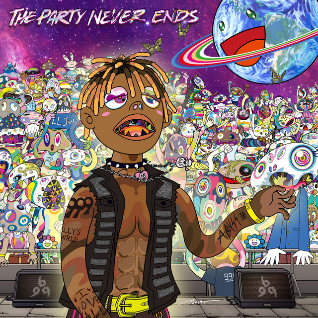 The art of the album is a piece of art created by Takashi Murakami, a legendary contemporary artist, commemorating Juice WRLD and his legacy. 
Courtesy of Grade A Productions and Interscope Records.