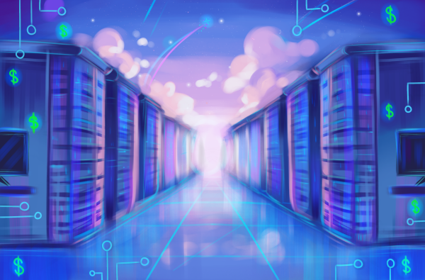 An illustration of a data center is shown glowing, highlighting its significance to Loudoun County.