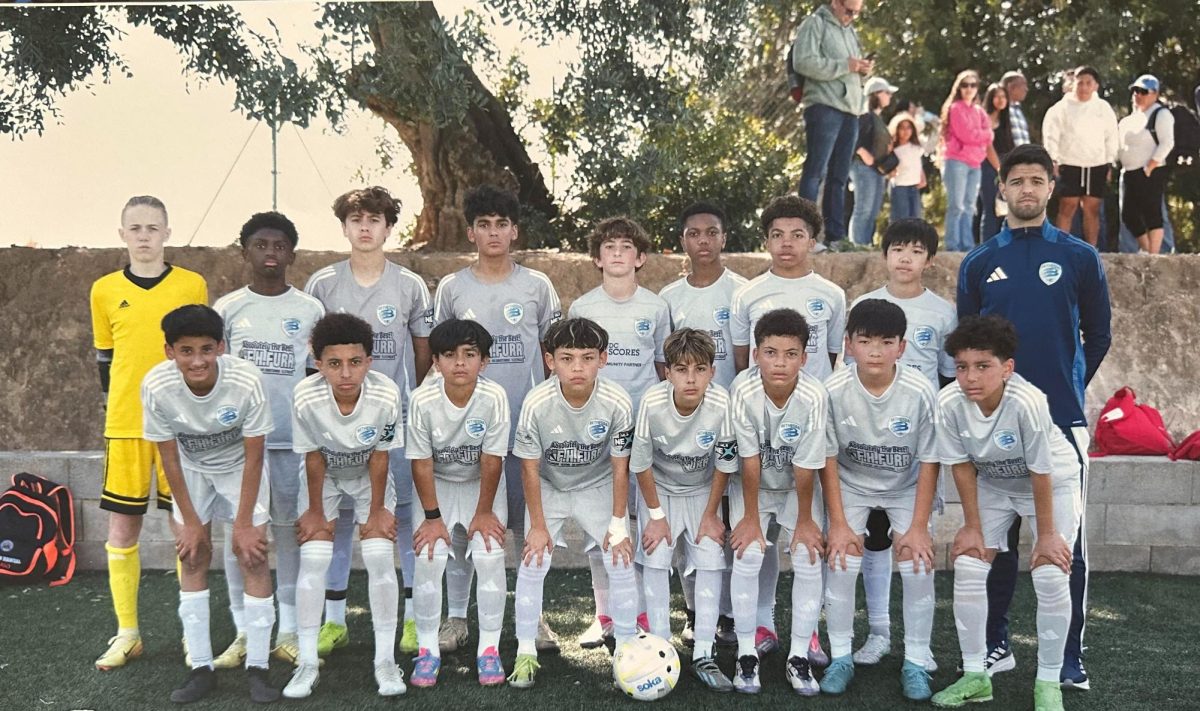 The Bethesda players line up after their game to take a picture