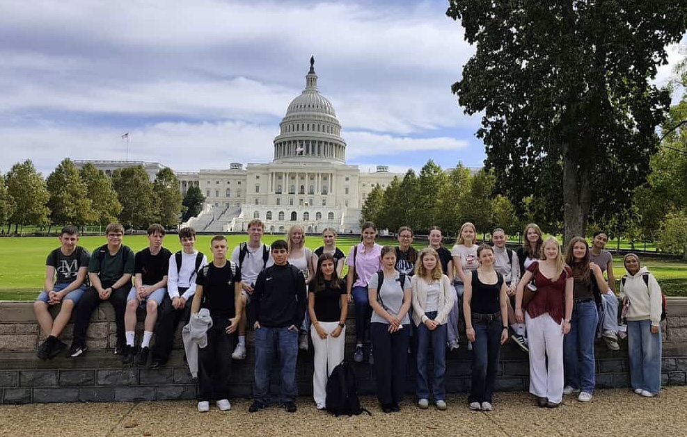 Students from the German student exchange group and their host students from Rock Ridge visited the Capitol building during one of their field trips to Washington, D.C..