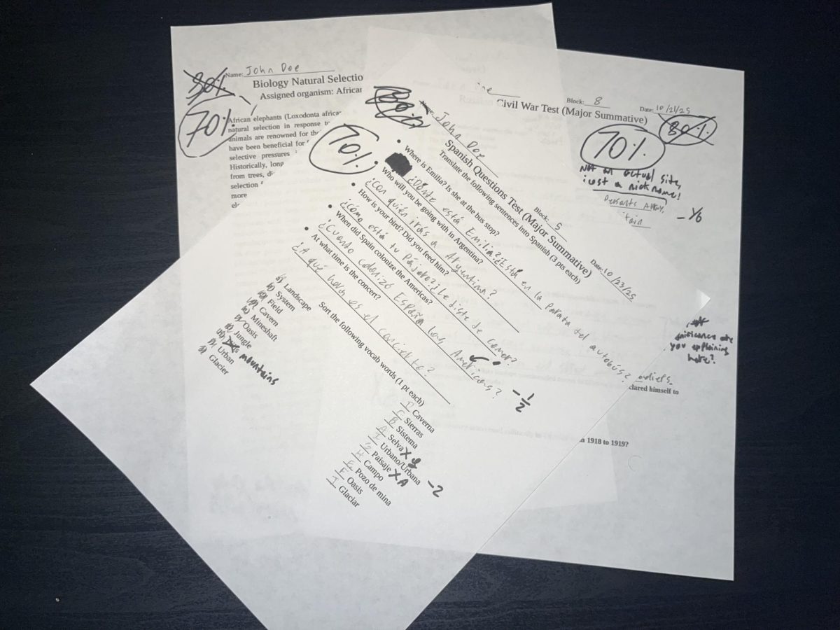 A set of retakes are marked at 70 percent to reflect the new policy.