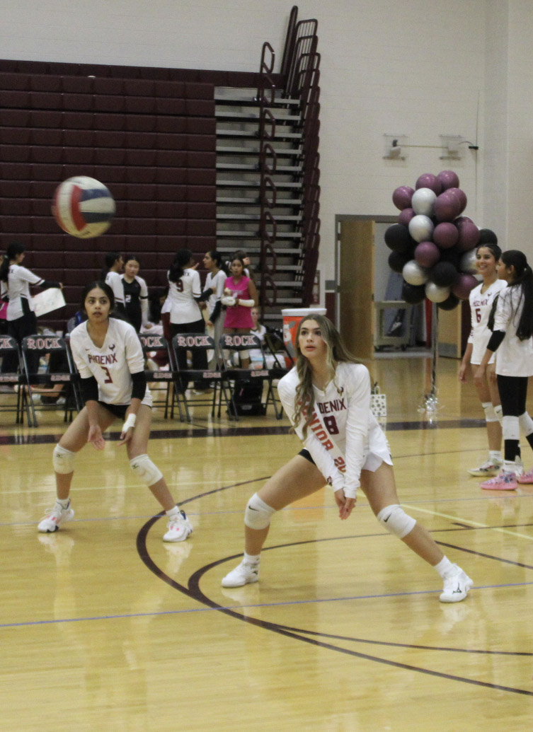 Senior Abby Knick prepares to bump the ball.