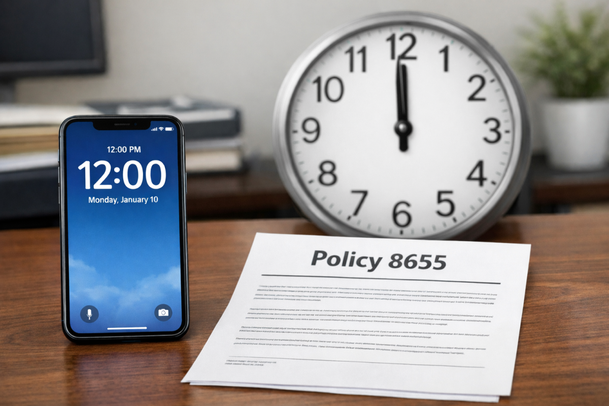 LCPS has now implemented Policy 8655, which bans any smart device usage from the morning’s 9:30 bell to the last bell of the day.